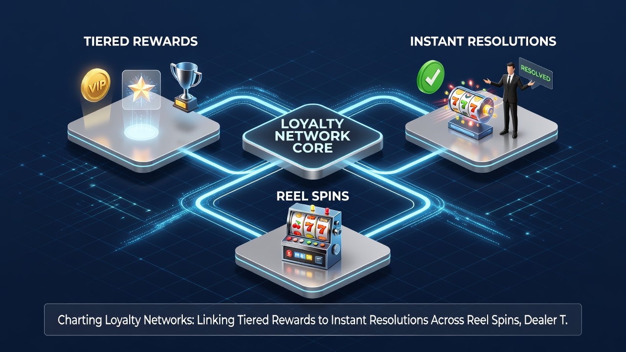Illustration der Integration von Treuepunkten über mobile Slots, Live-Dealer und Sportwetten mit Echtzeit-Auflösungen
